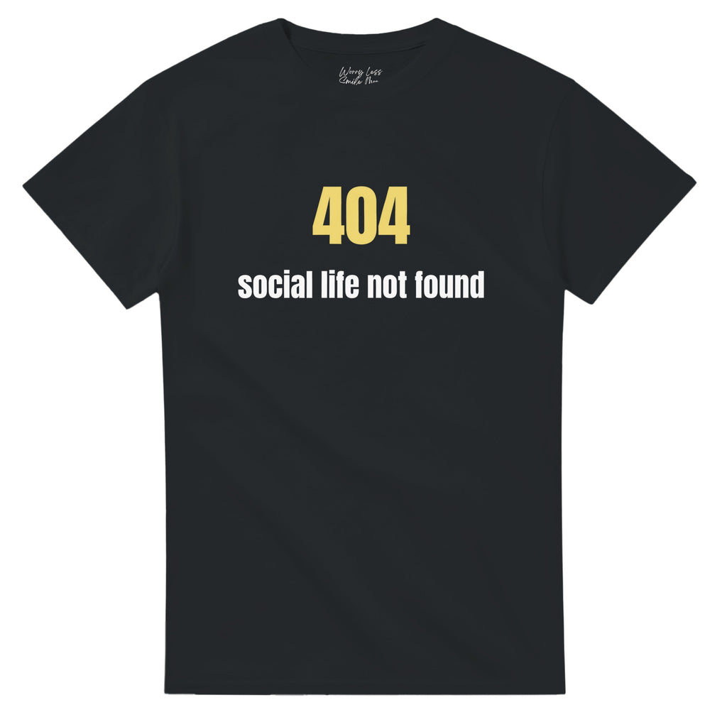 404 - Social Life Not Found - Zwart shirt voor introverts