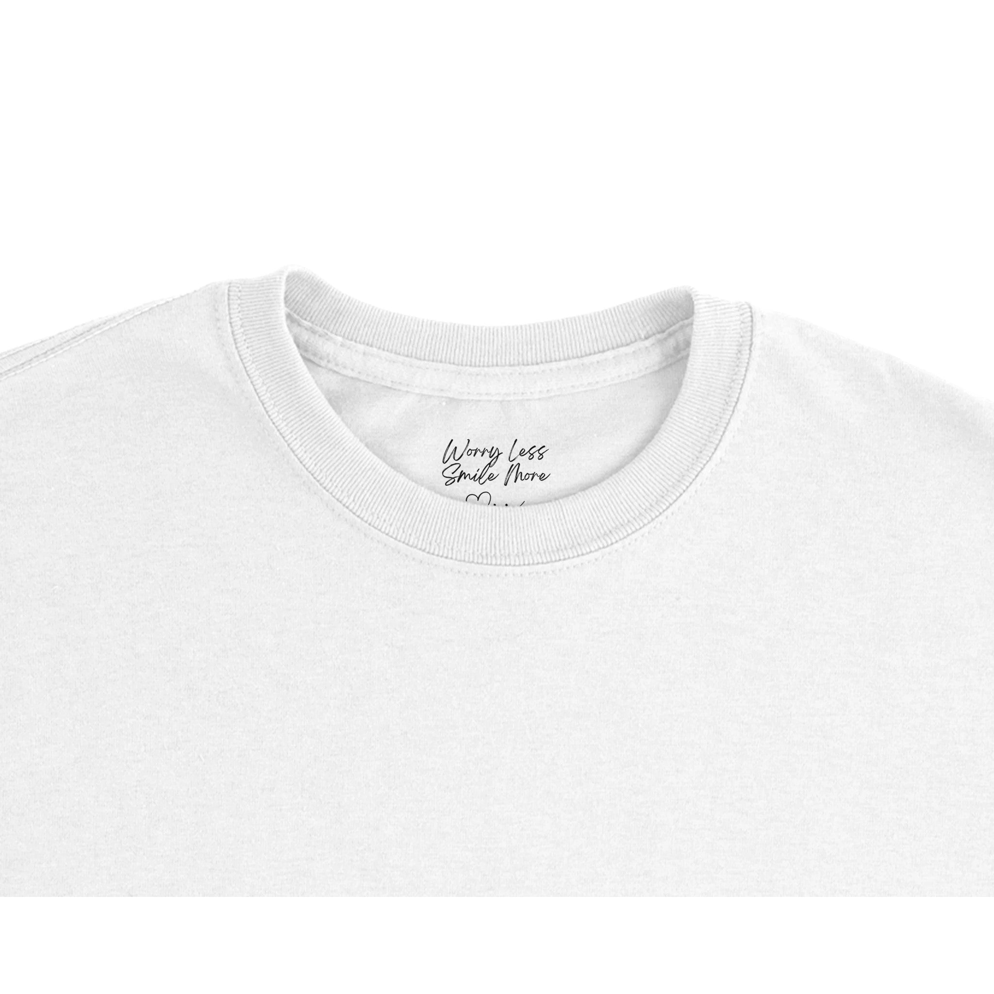 Accent in hals shirt: Worry Less Smile More Smile Shirts