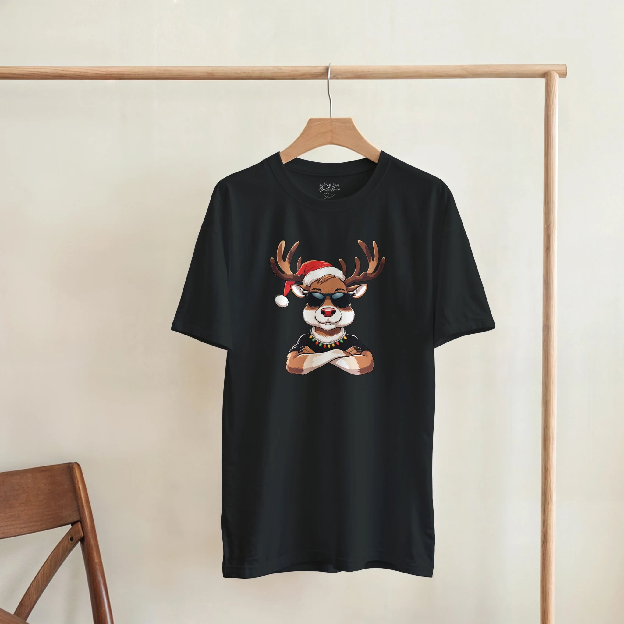 Cool Reindeer T-shirt Zwart