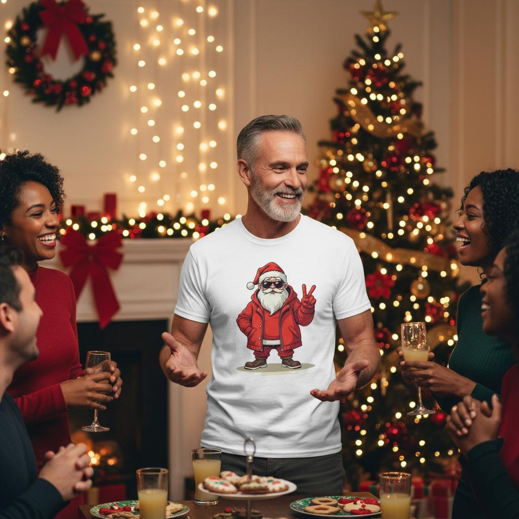 Coole Kerstman - Kerst Shirt Wit - Mockup