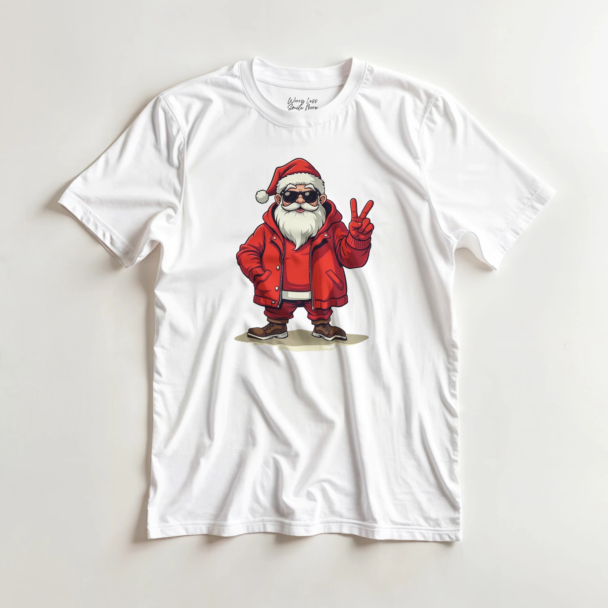 Coole Kerstman Kerst T-Shirt - Peace