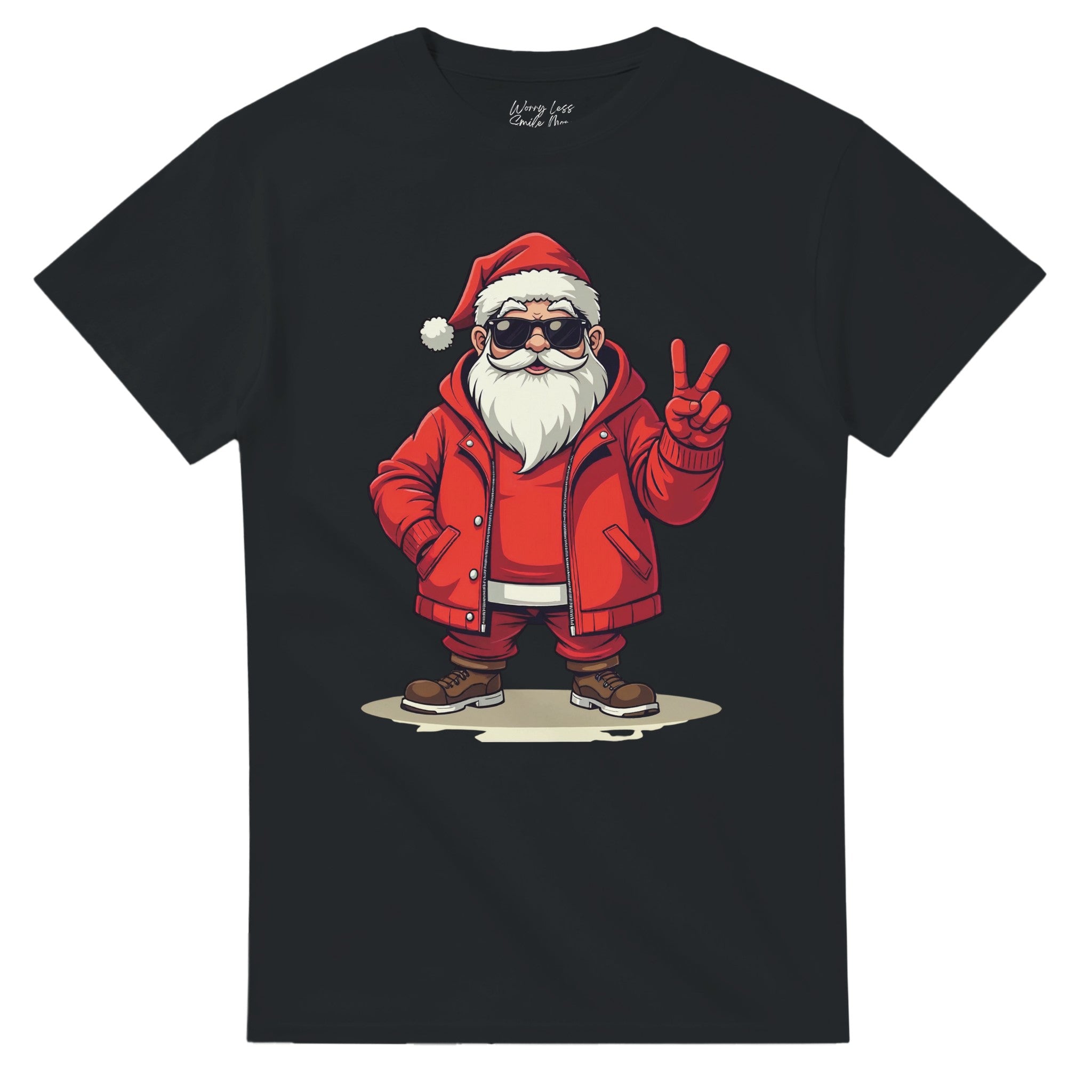 Coole Kerstman Kerst T-Shirt - Zwart