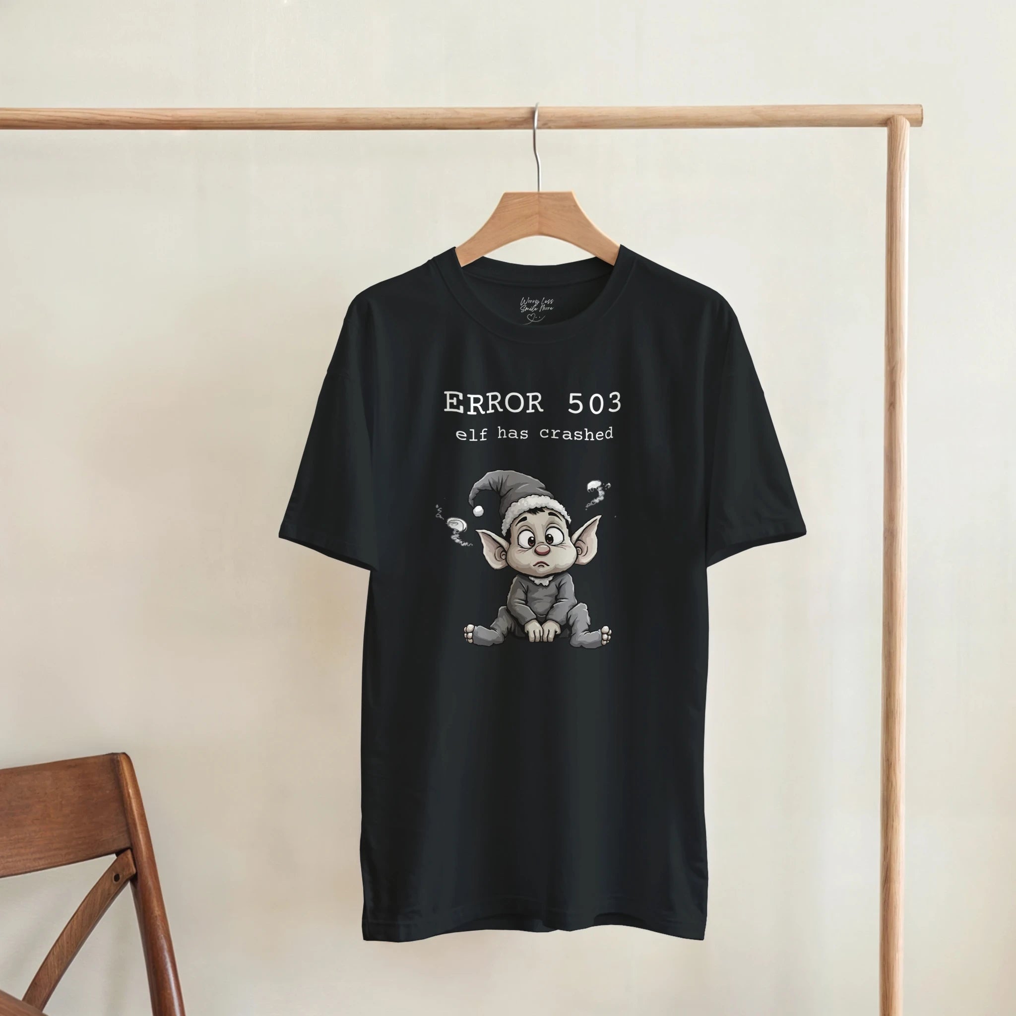 Error 503 - Elf Has Crashed - grappig zwart kerst shirt
