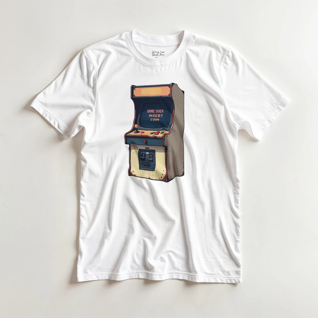 Game Over - Insert Coin Vintage T-Shirt Wit