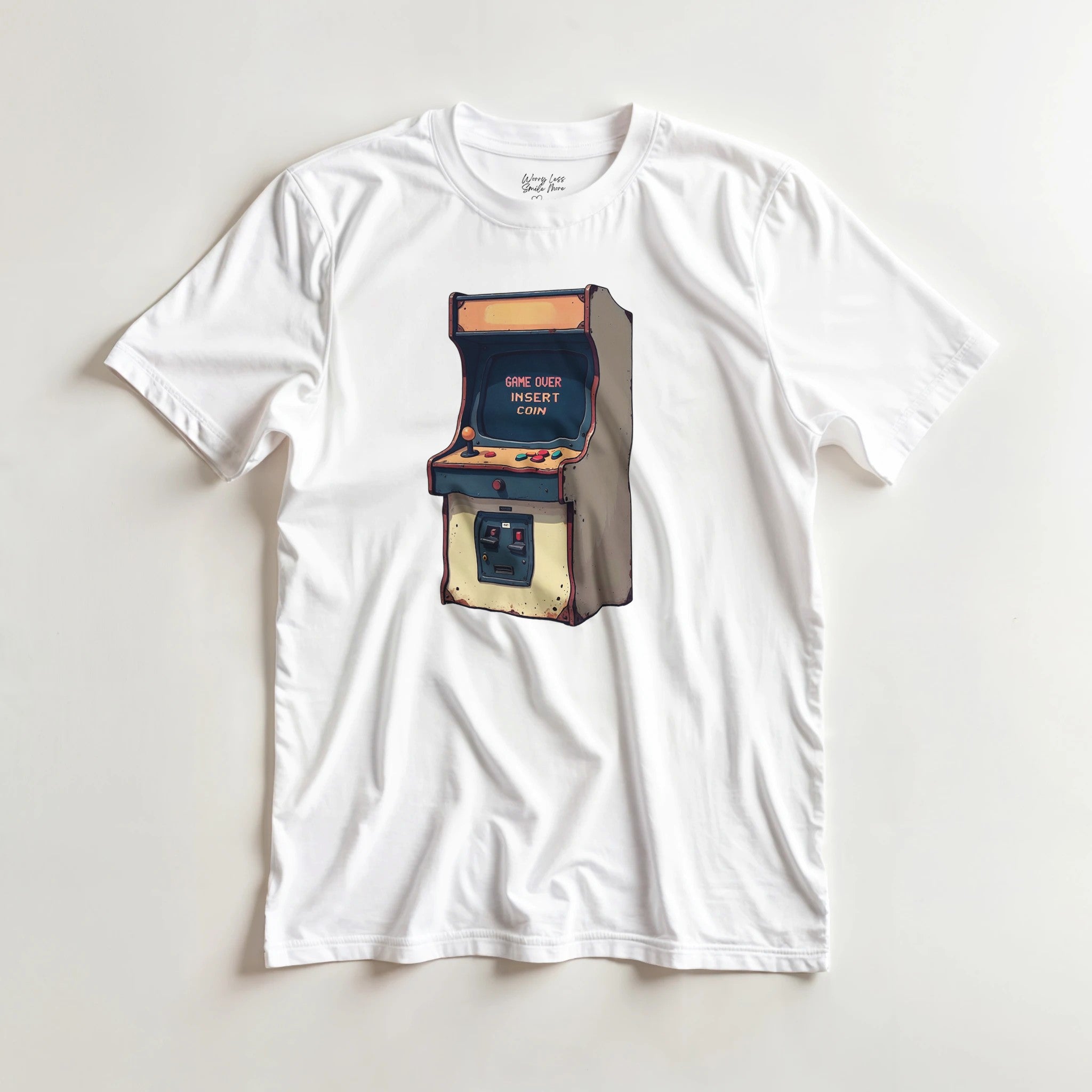 Game Over - Insert Coin Vintage T-Shirt Wit