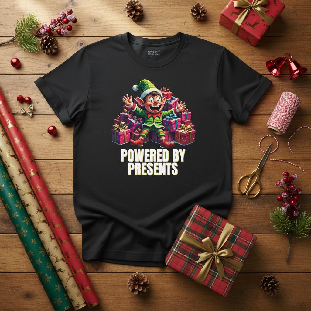 Gekke Kerst Elf Shirt - Powered by Presents