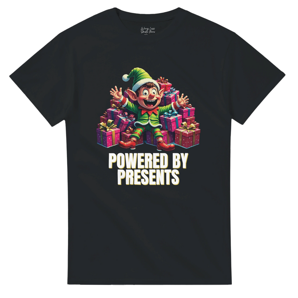 Gekke Kerst Elf Shirt Zwart - Powered by Presents