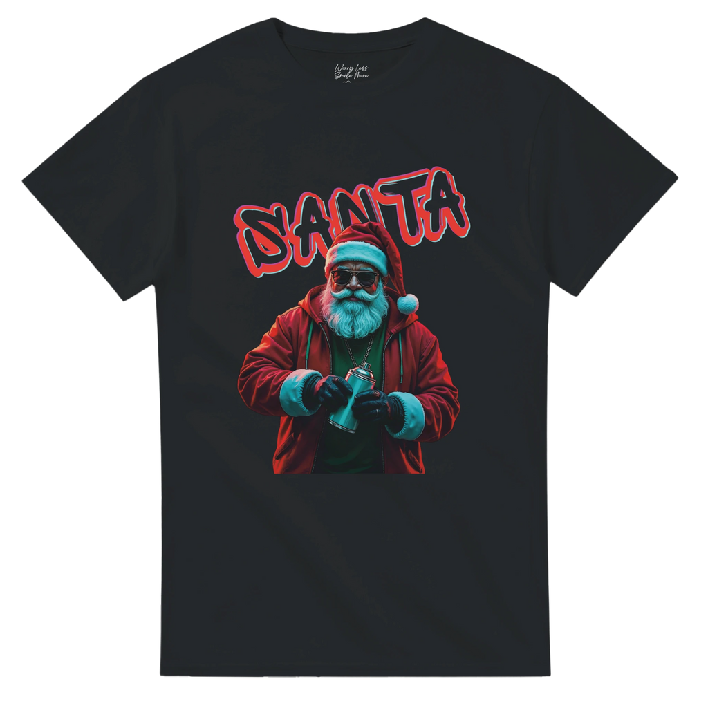 Graffiti Santa Shirt - Coole kerstman met graffiti spuitbus