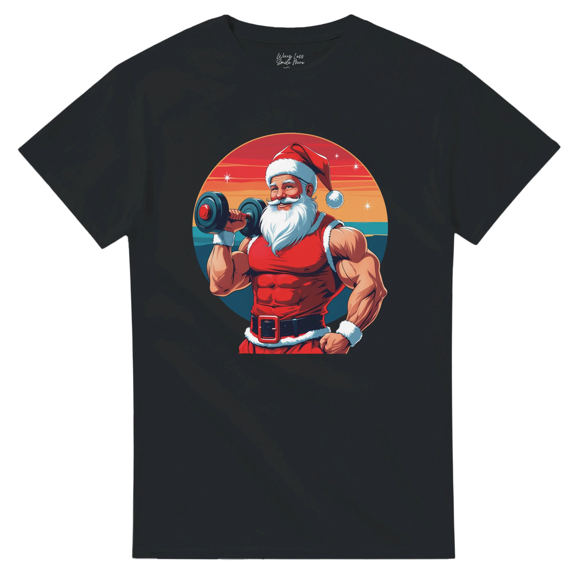 Gym Santa – Kerst Shirt Zwart