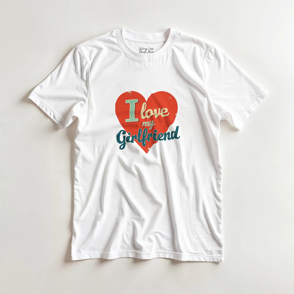 I Love My Girlfriend T-Shirt – Vintage Design met Rood Hart | Smile Shirts
