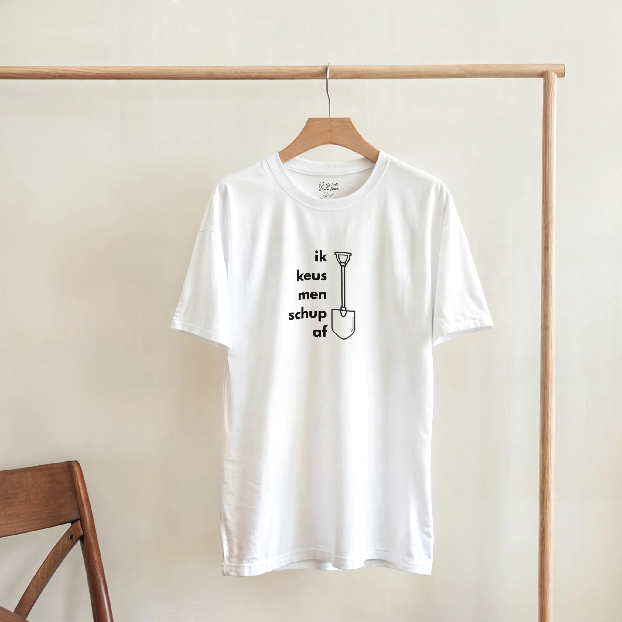 Ik keus men schup af - Grappig Antwerps Shirt - Wit