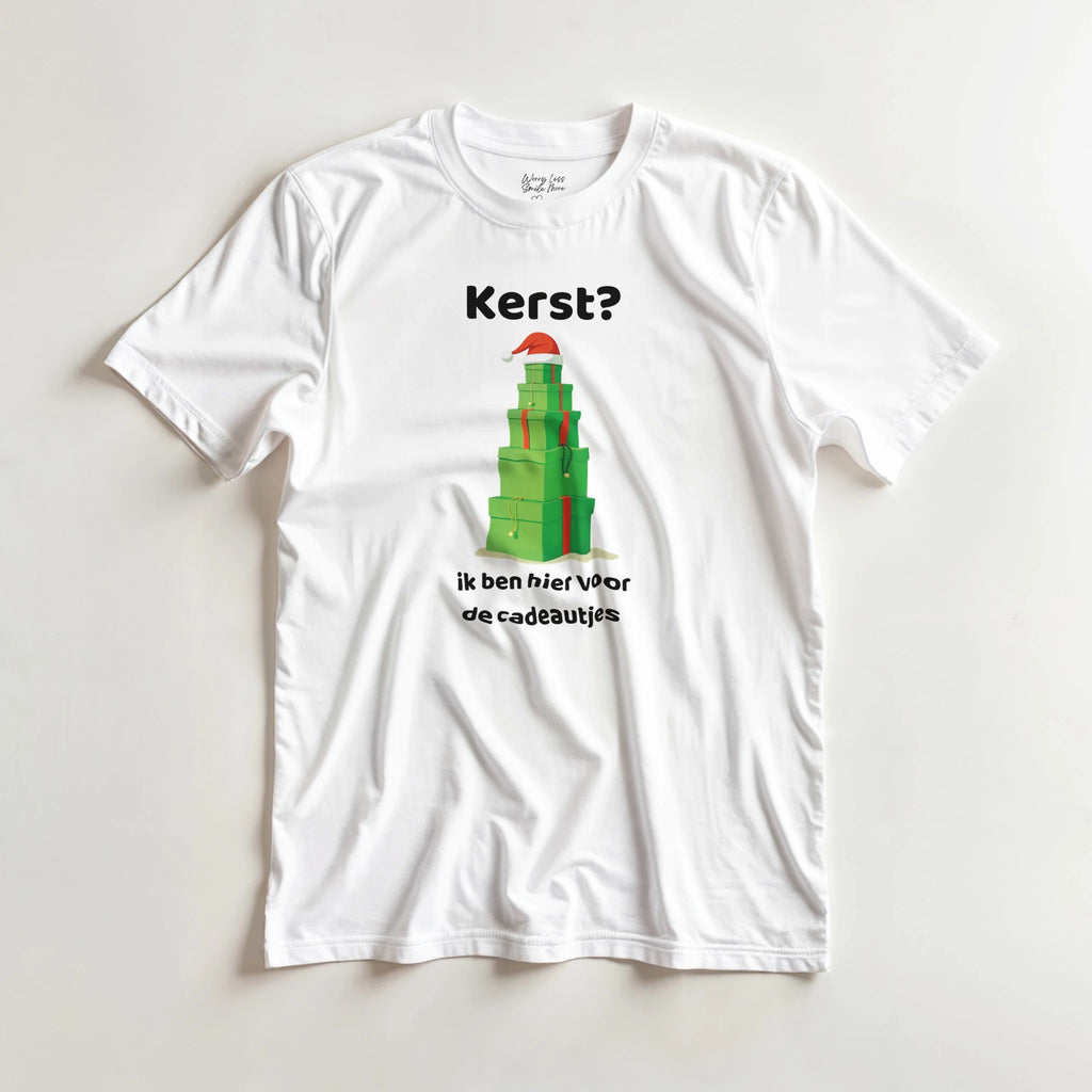 Kerst? Ik ben hier voor de cadeautjes - Wit T-shirt