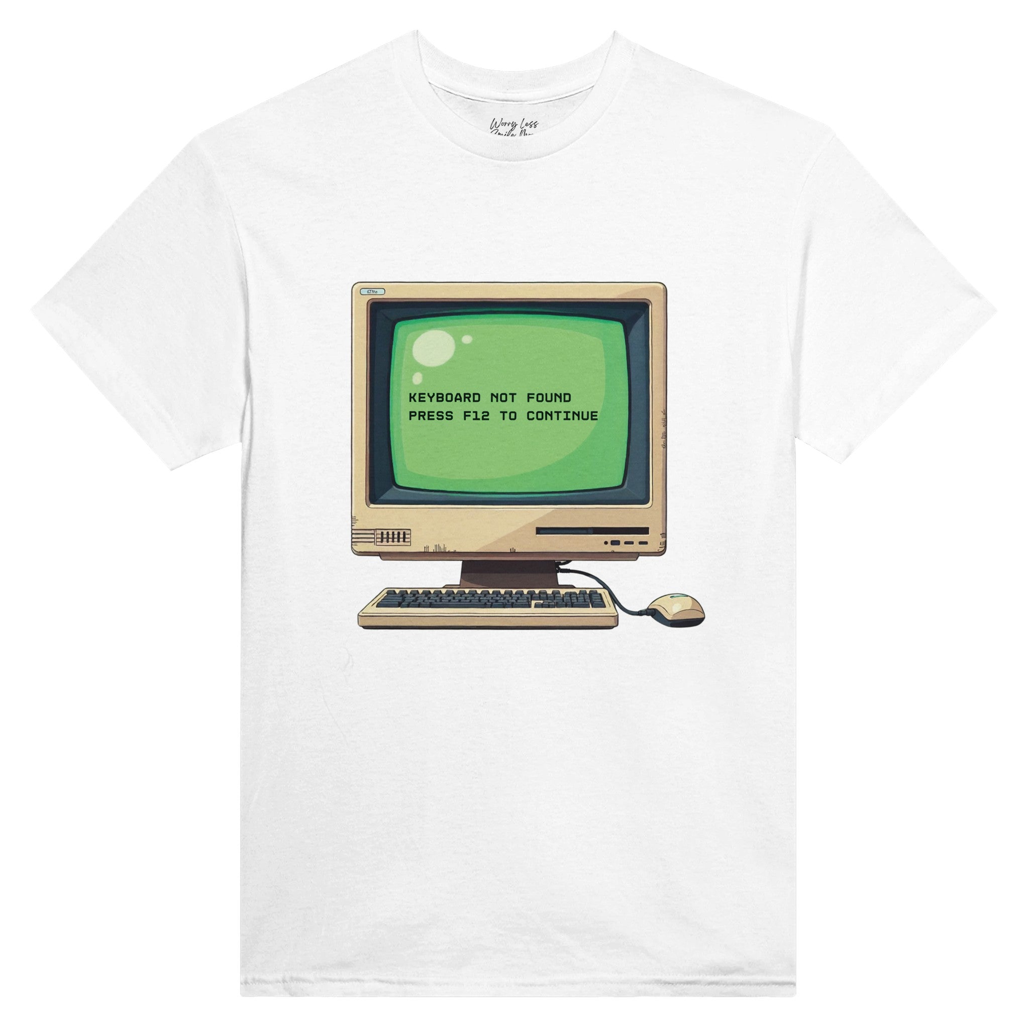 Keyboard not Found - Press F12 to Continue - T-shirt Wit