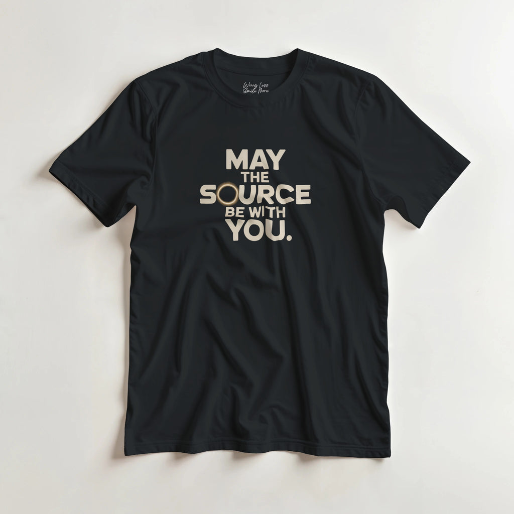 May the source be with you - Zwart Nerd Shirt