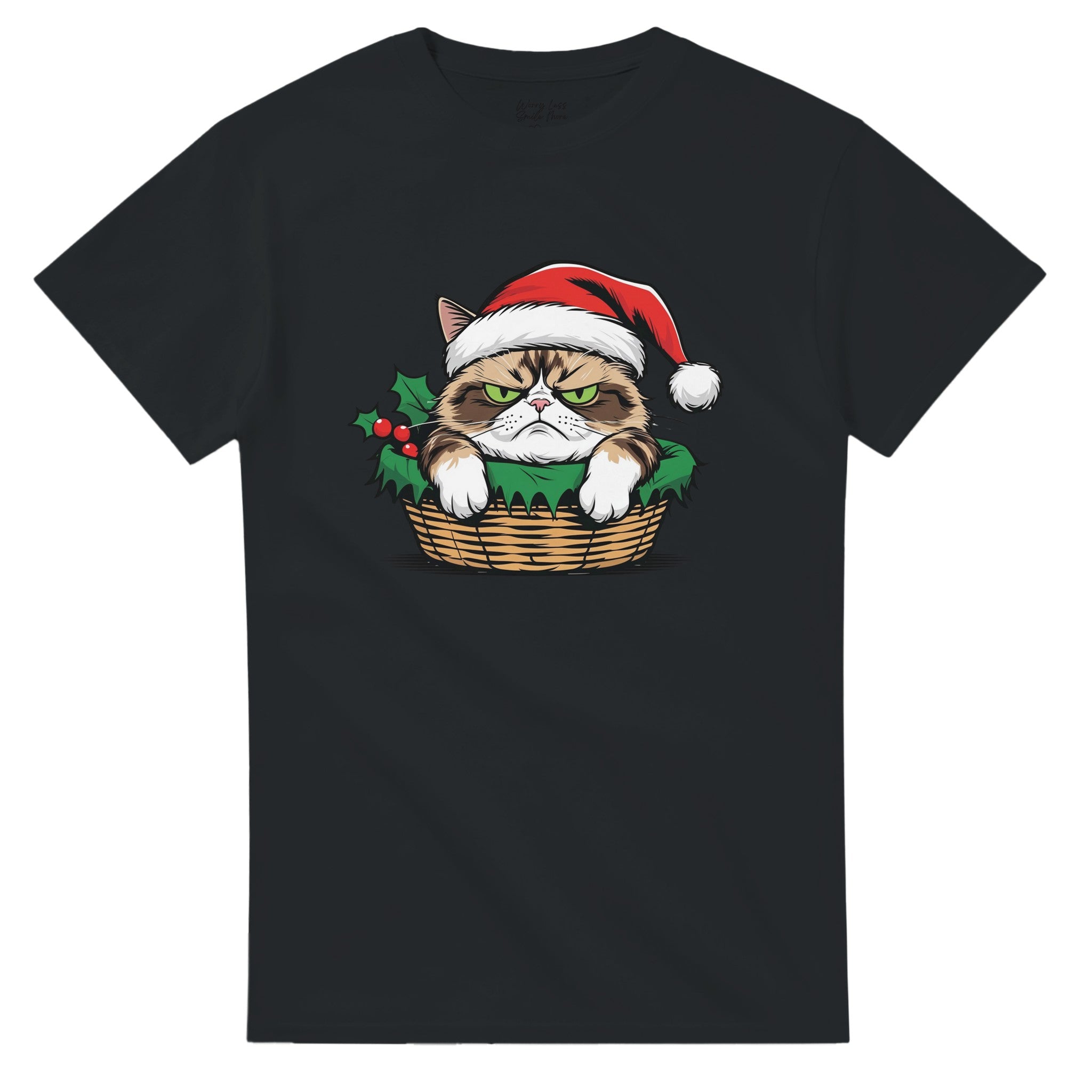 Merry Catsmas - Grumpy Kat Kerst Shirt Zwart