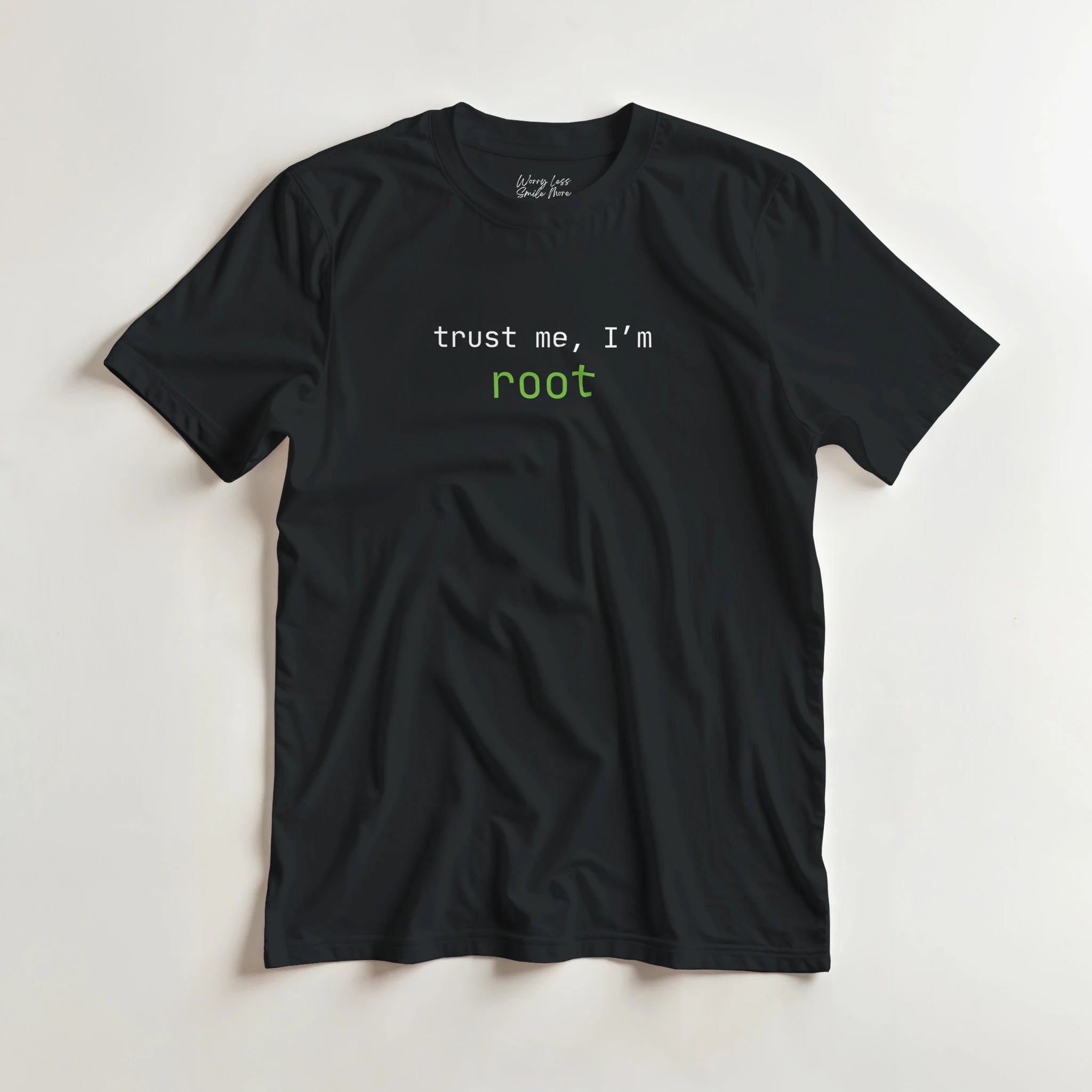 Ontdek het ultieme Linux nerd shirt: Trust me, I’m root. Minimalistisch, grappig en herkenbaar voor developers, sysadmins en IT-geeks. Perfect als cadeau of om zelf te dragen.
