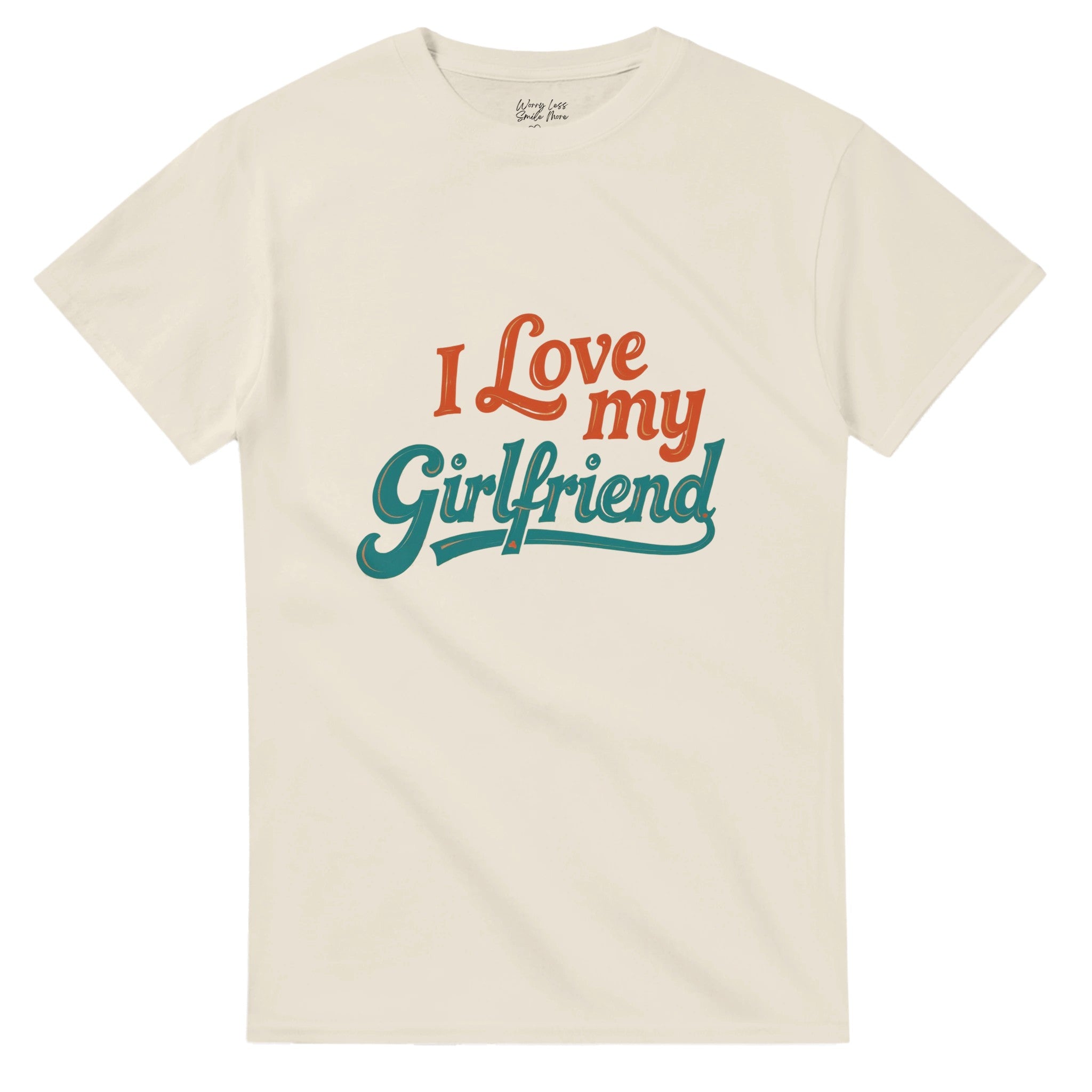 Retro I love my girlfriend T-shirt Beige / Natural