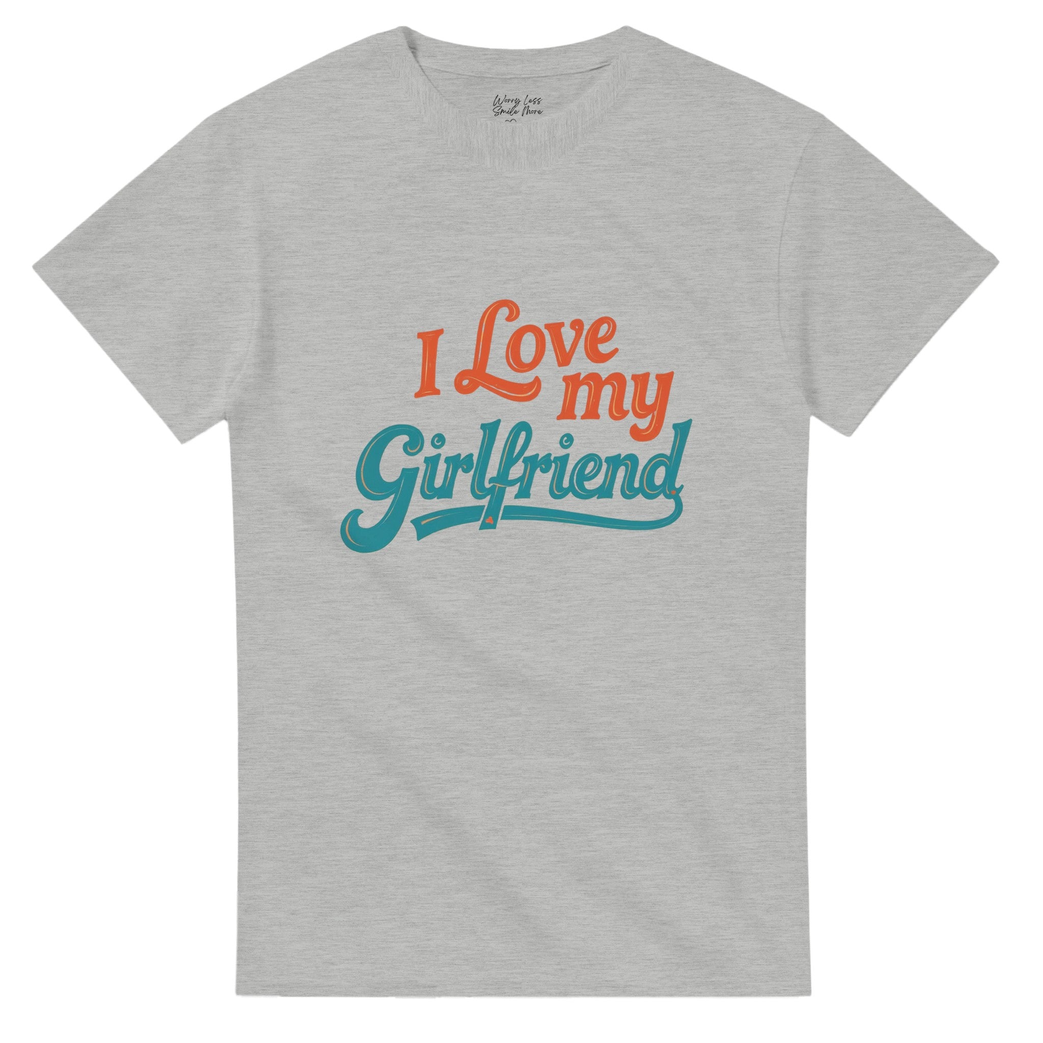 Retro I love my girlfriend T-shirt Grijs