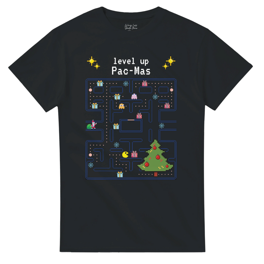 Retro Pacman Game Kerst T Shirt 