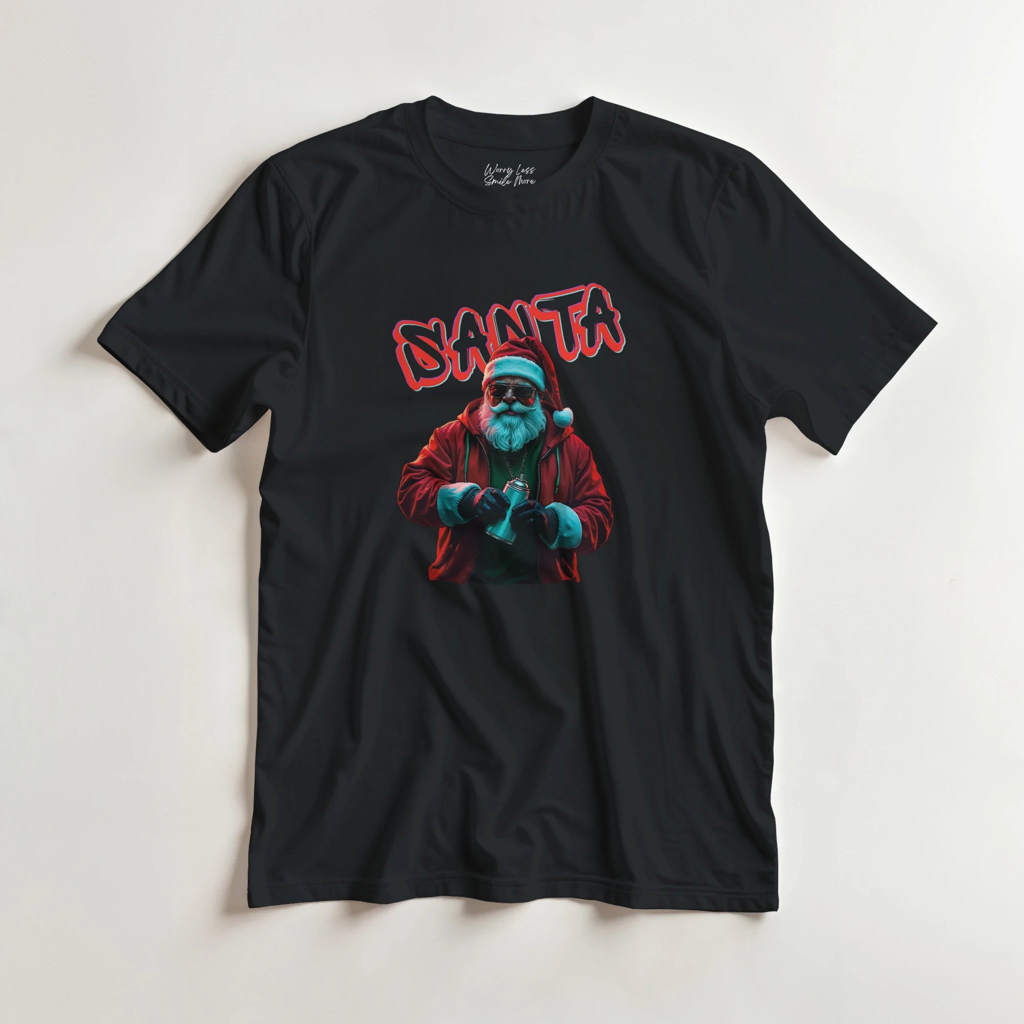 Santa Graffiti Tag Kerst T-Shirt
