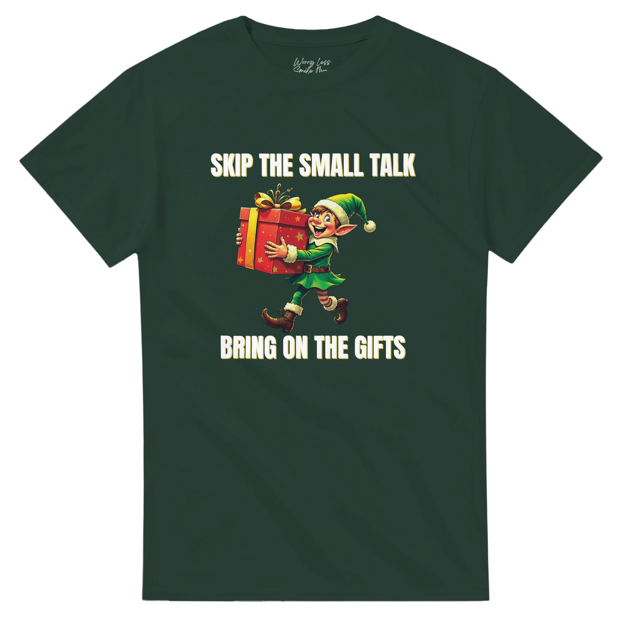 Skip the Small Talk - Bring on the Gifts Groen Kerst Shirt