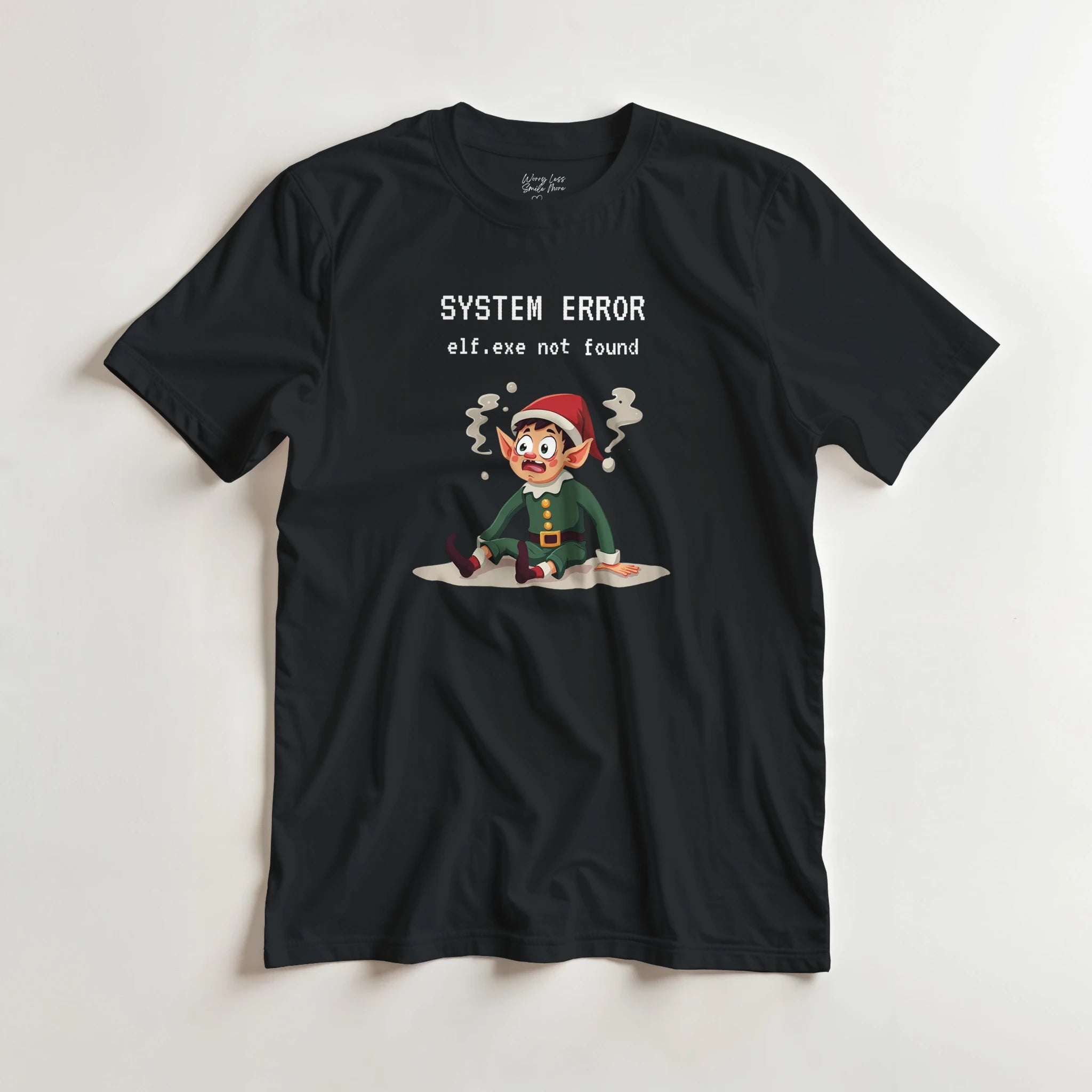 System Error - elf.exe not found - kerst shirt zwart