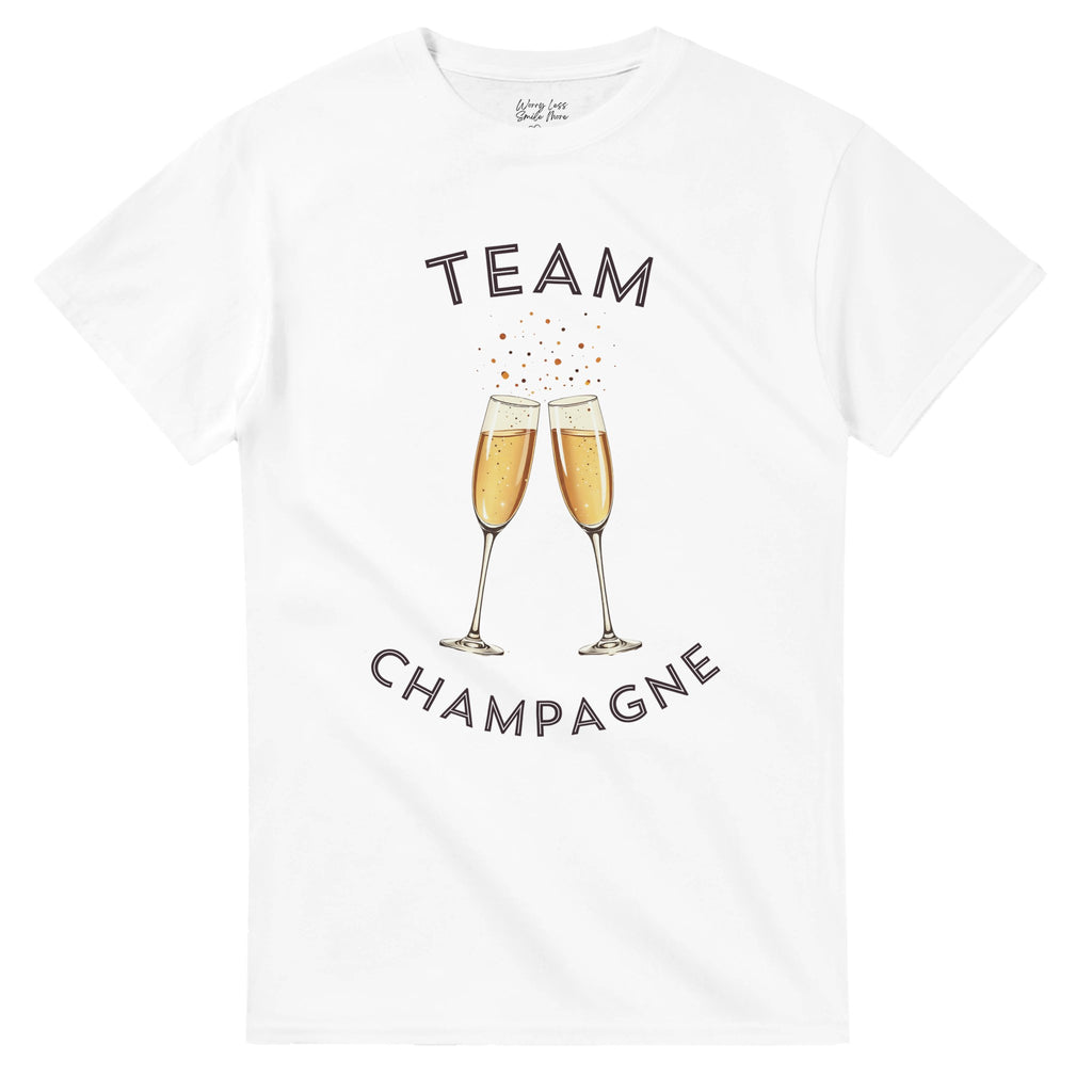 Team Champagne - Wit T-shirt