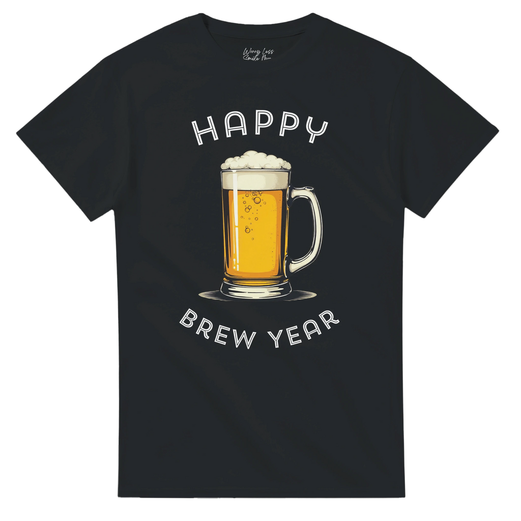 Vier Nieuwjaar met een knipoog dankzij het “Happy Brew Year” T-shirt. Funny bier shirt voor studenten, bierliefhebbers en feestvierders. Ideaal als origineel cadeau voor oud en nieuw.
