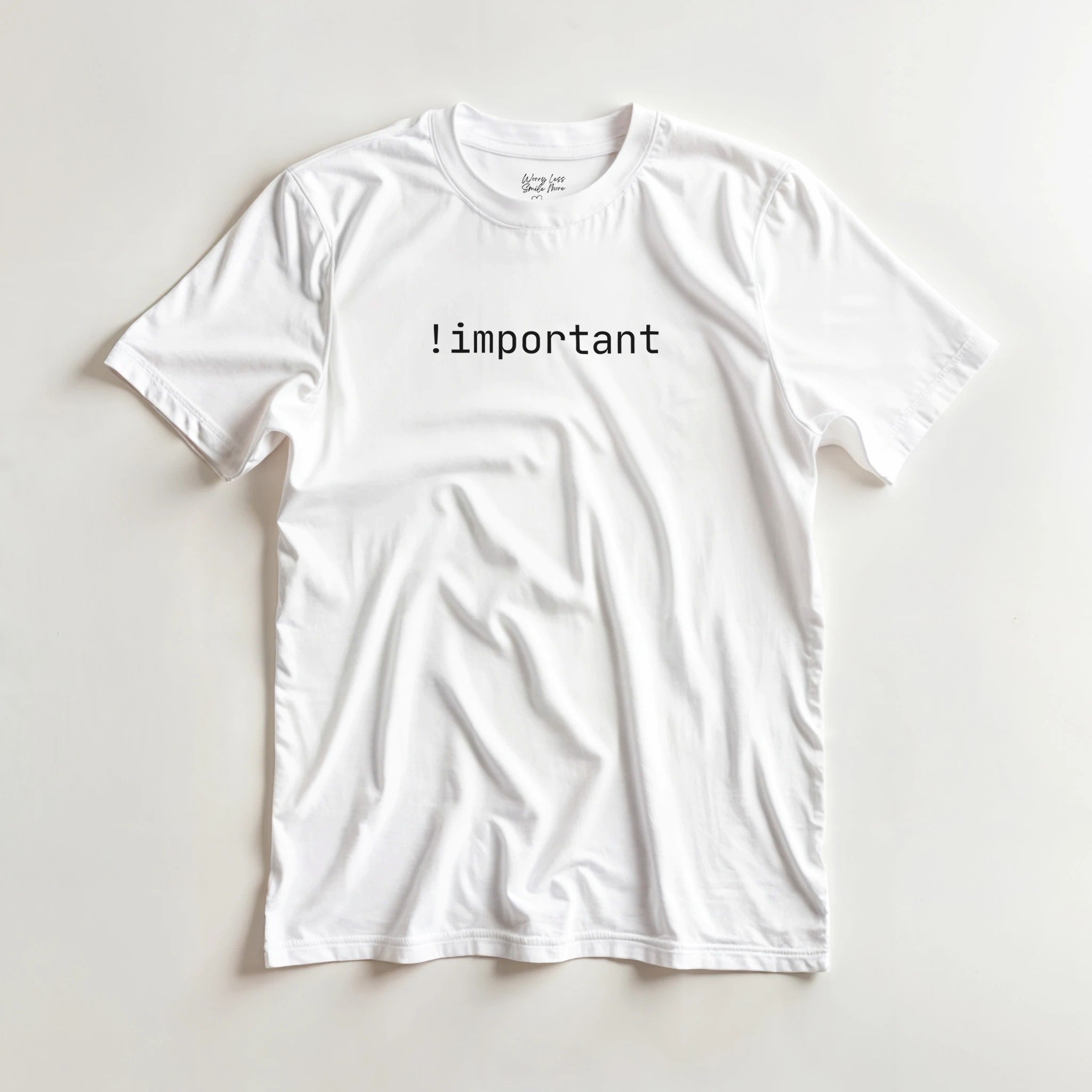 White !important shirt for nerds and developers