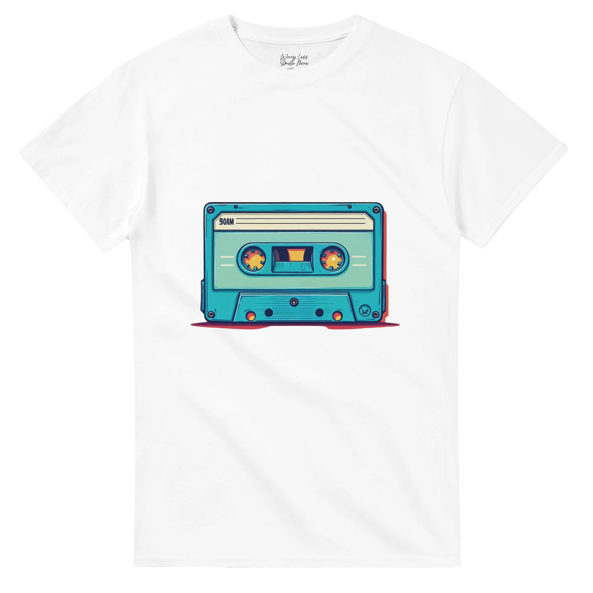 Wit Retro T-shirt met cassette