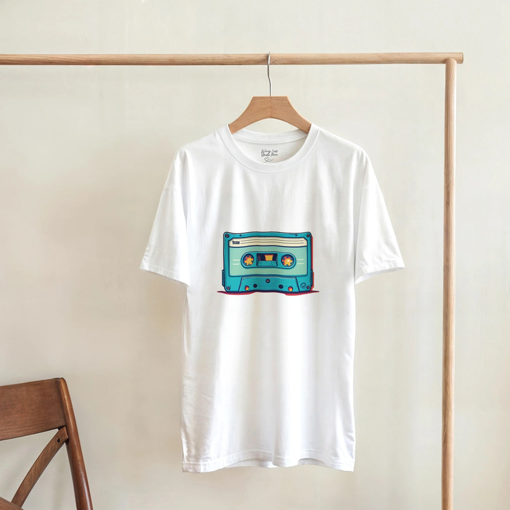 Wit Vintage T-shirt met cassette