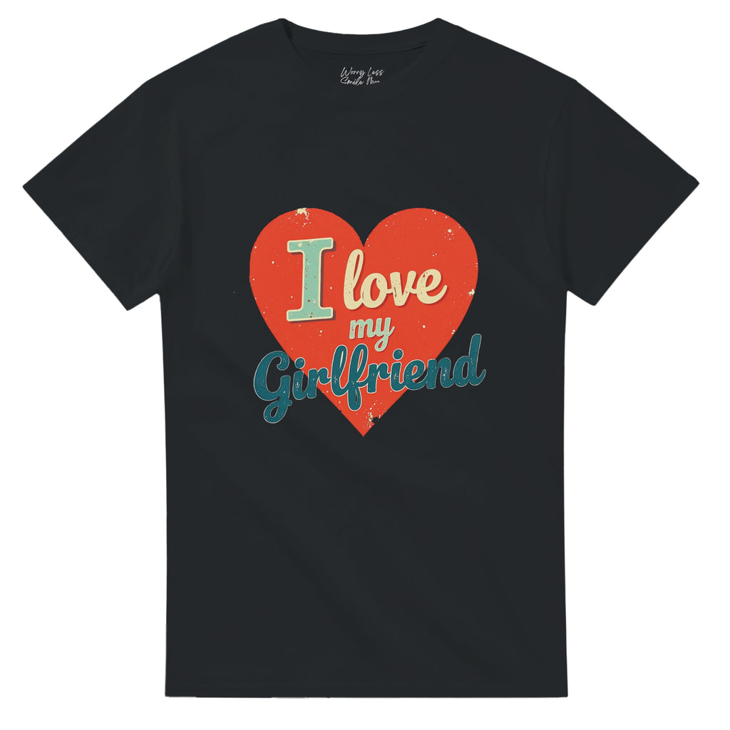 Zwart I Love My Girlfriend T-Shirt met Rood Hart