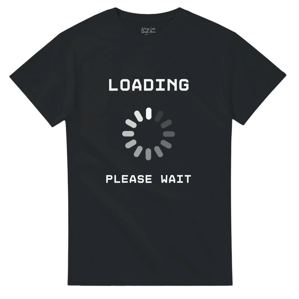 Zwart Loading Please Wait shirt