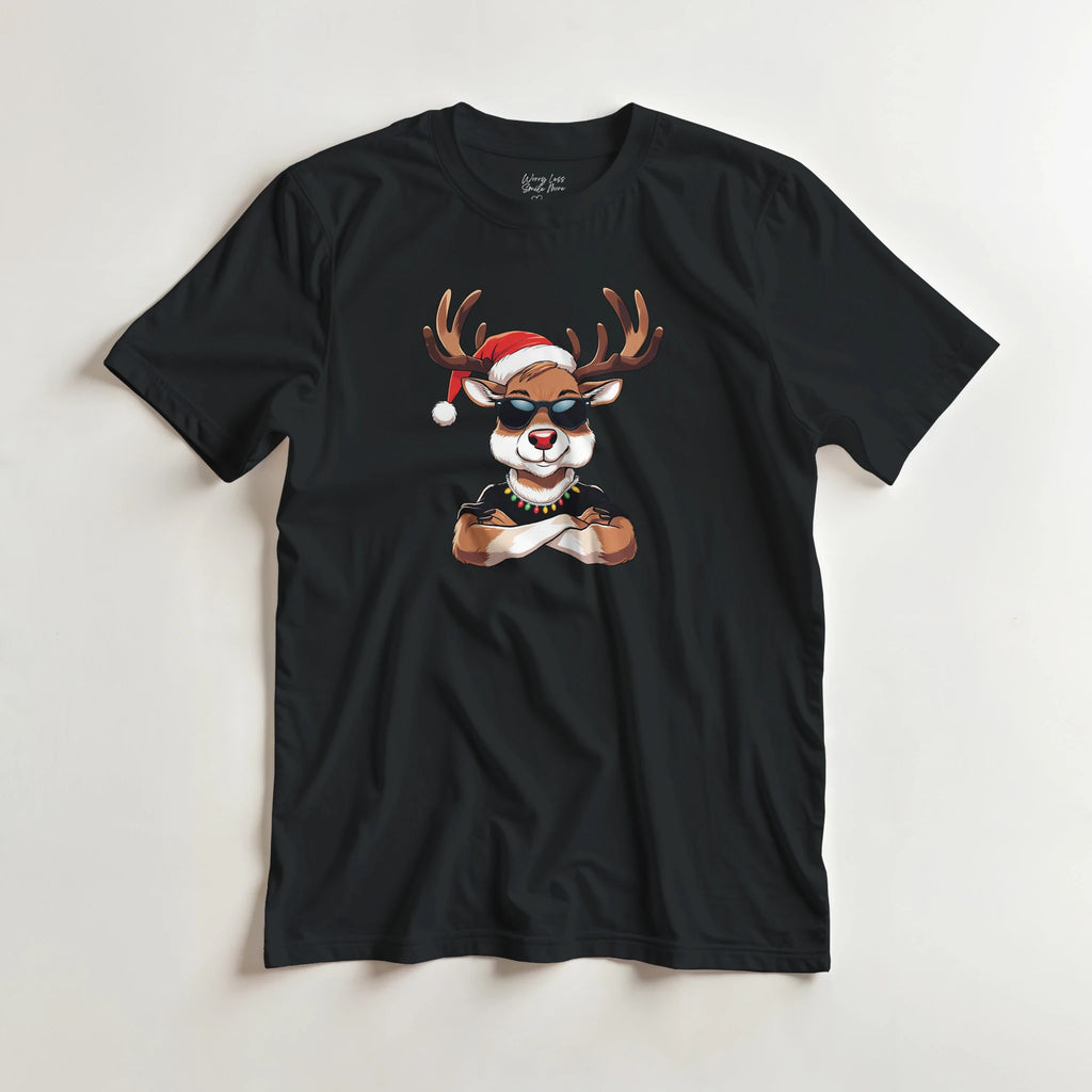 Zwart Rendier T-shirt - kerst shirt