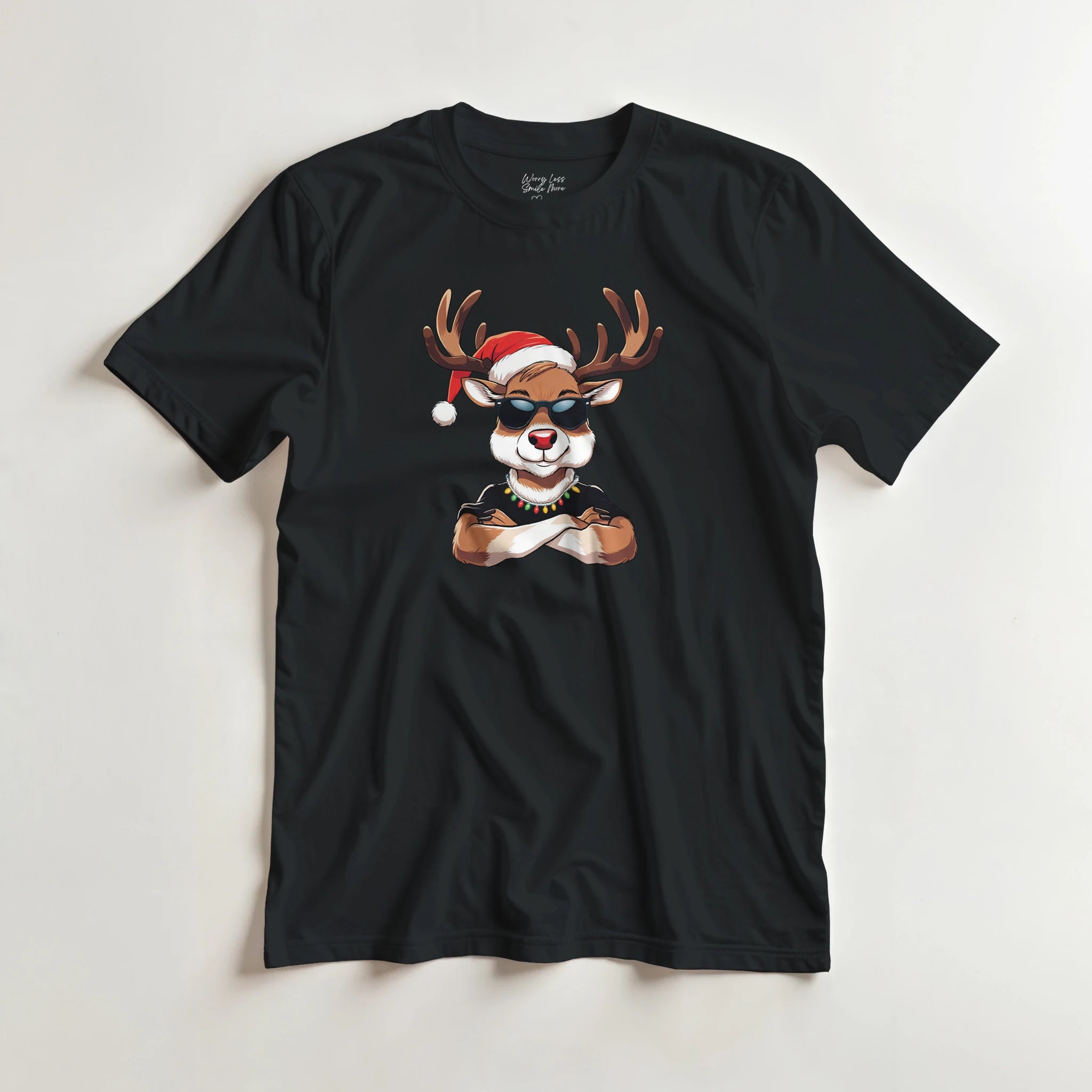 Zwart Rendier T-shirt - kerst shirt
