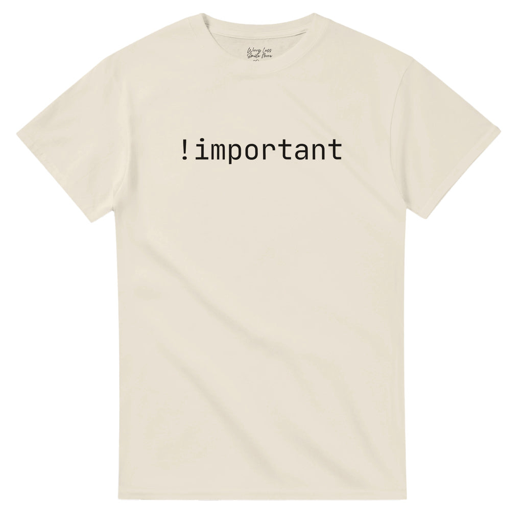 !important t-shirt - nerd shirt - CSS & HTML natural /beige