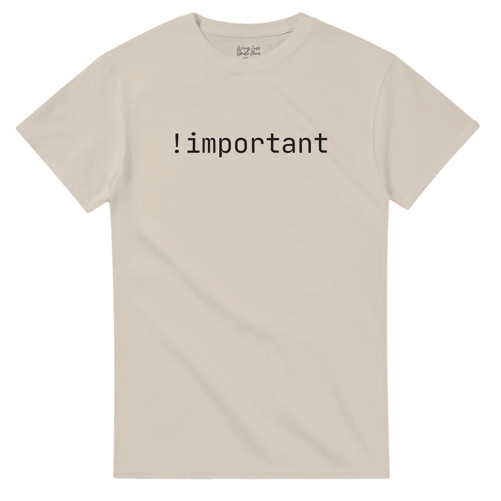 !important t-shirt - nerd shirt - CSS & HTML - sand / zand