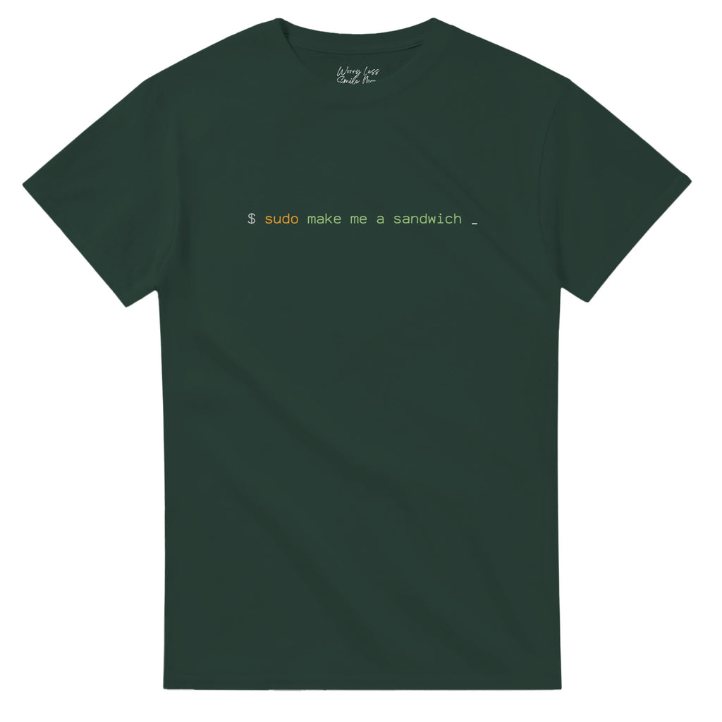 sudo make me a sandwich - groen developer shirt