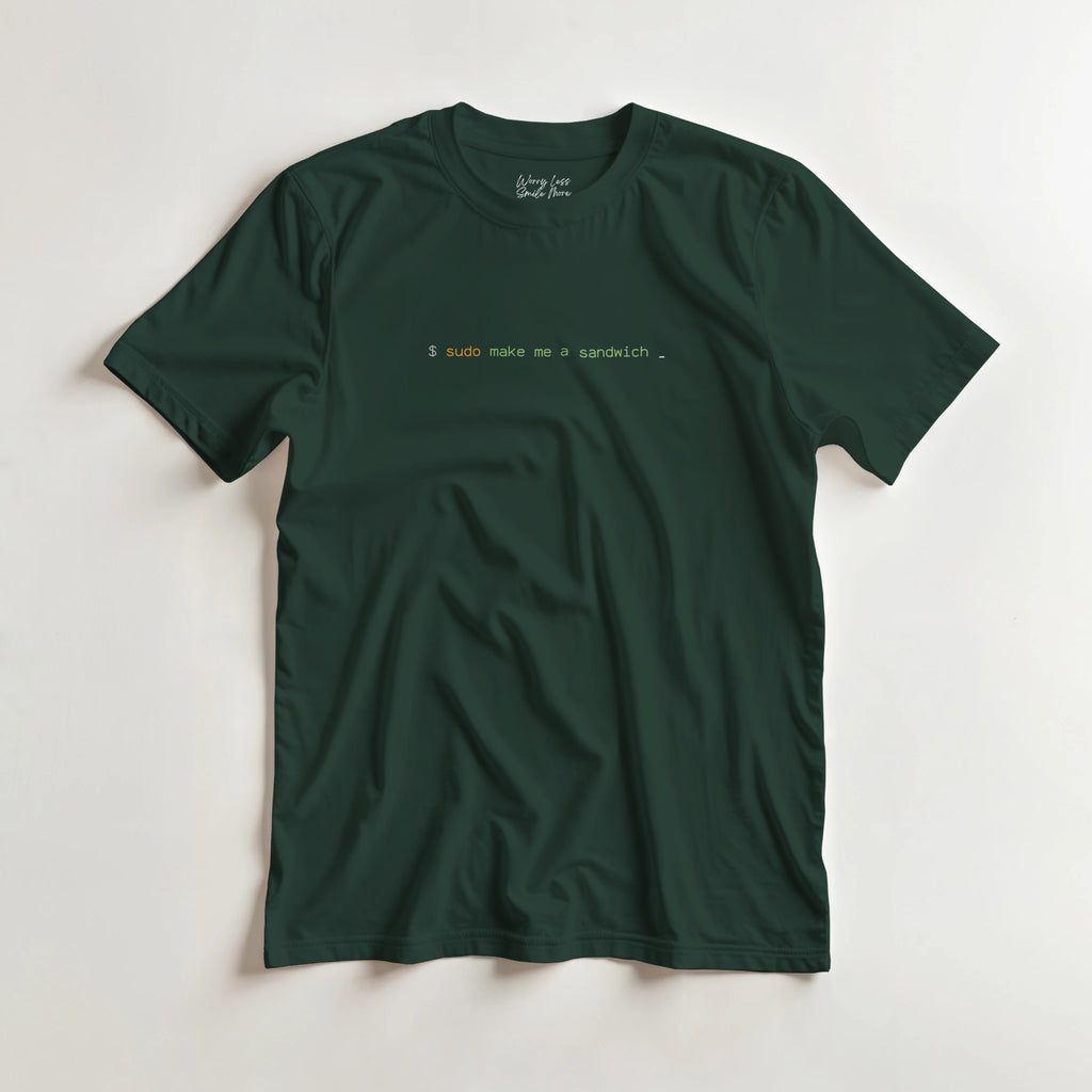 sudo make me a sandwich - groen nerd shirt